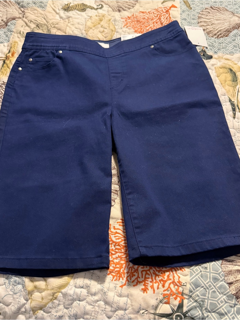 Kim Rogers Navy Blue Women's Bermuda Shorts - Picture 2 of 9